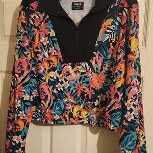Hurley Black Floral Women's Top